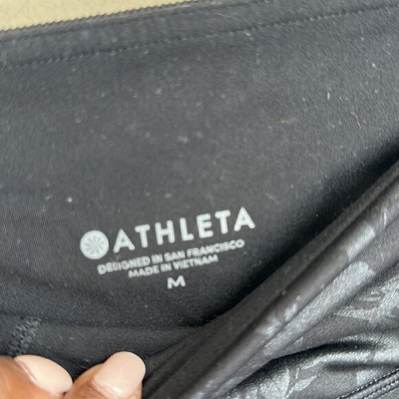 Athleta Leaf Pattern Midnight Garden Barre Leggings With Stirrups M - Picture 6 of 7